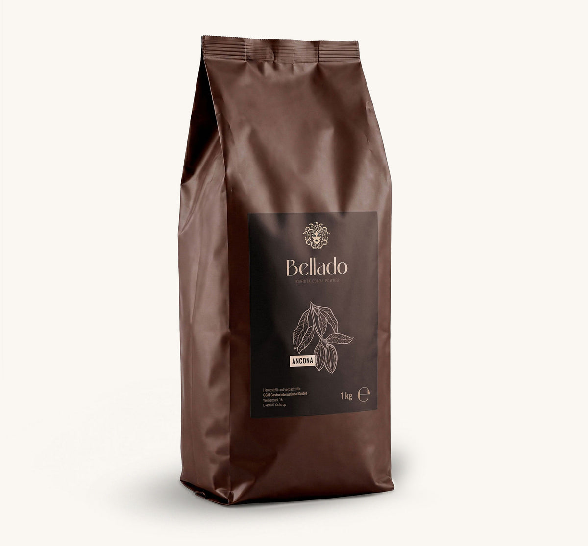 Bellado Kakaopulver Ancona – 1-kg-Beutel von vorn
